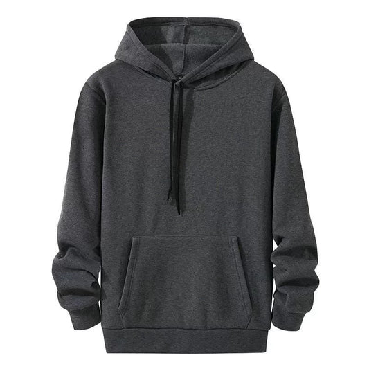 Erkek Uzun Kol Kapşonlu Basic Sweatshirt hoodie - Füme